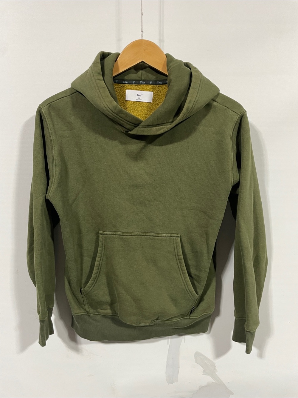 TNA Olive Green Hooded Pullover Sweatshirt